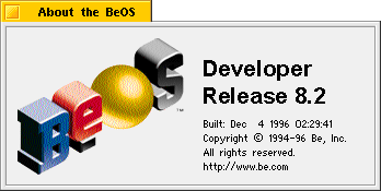 BeOS DR8.2 About