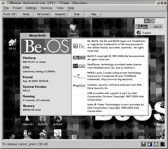 BeOS R5 in VMWare 3.0 [7]